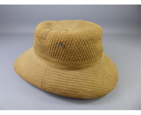 A Circa 1920s British Army Cotton Padded Pith Helmet (possibly from the British Empire in India).