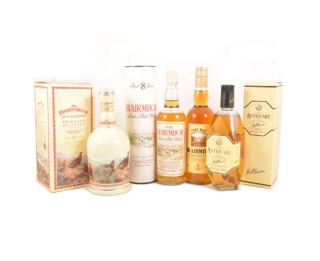 Four blended Scotch whiskies, mostly 1990s bottlings, including Famous Grouse in Highland decanter, 70cl/ 40% vol, in carton;