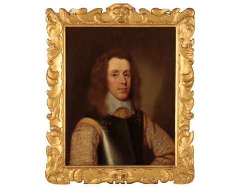 ASCRIBED TO SIR PETER LELY (1618-1680) Half-length portrait of a gentleman wearing yellow doublet beneath a breastplate, oil 