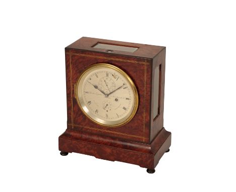 BIRCH AND GAYDON LTD EIGHT DAY CHRONOMETER ENGLISH BRACKET CLOCK, CIRCA 1930, in the style of Thomas Mercer, the 14cm silvere