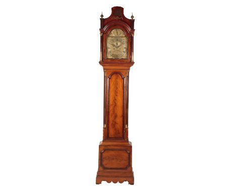 GEORGE III MAHOGANY LONGCASE CLOCK, the 30cm arched dial with two subsidiary dials, inscribed "Edward Cooper London", the eig