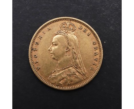 A Victorian Half Sovereign, crowned jubilee bust l. shield reverse with date 1892. *CR Light rubbing and marking to both side