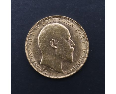 An Edward VII Sovereign, bare head bust r. reverse St George and the Dragon. 1908. *CR A nice example with only light marking