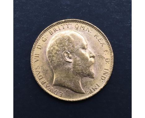 An Edward VII Sovereign, bare head bust r. reverse St George and the Dragon. 1910. *CR A nice example with only light marking