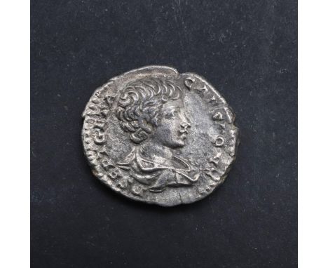 A silver Denarius, obverse draped bust r. Reverse Securitas seated holding a globe, 3.08g. *CR A nice example with good portr