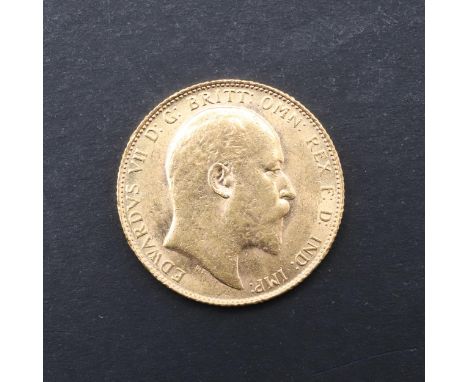 An Edward VII Sovereign, bare head bust r. reverse St George and the Dragon. 1906. *CR A nice example with only light marking