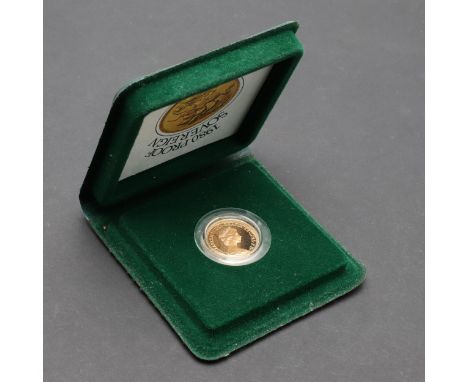 An Elizabeth II Proof Sovereign, crowned bust r. Reverse St George and the Dragon, dated 1980. In capsule and Royal Mint case