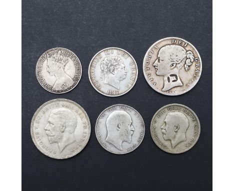 A George III Halfcrown, small laureate head r. above date 1817, reverse crowned garter and shield. A Victoria Crown, young he