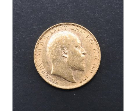 An Edward VII Sovereign, bare head bust r. reverse St George and the Dragon. 1904. *CR A nice example with only light marking