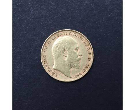A Edward VII Half Sovereign, bare head, r. George and Dragon reverse, dated 1908. *CR light contact marks and rubbing to both