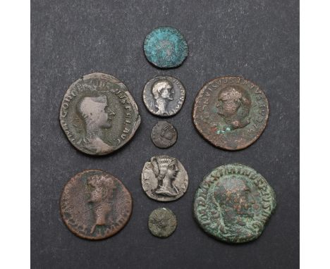 A Sestertiusof Maximinus, laureate bust r. reverse Victoria advancing r. and eight others. 9 coins. *CR Mixed states, mostly 