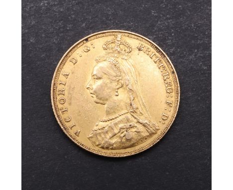 A Queen Victoria Sovereign, Jubilee bust l. reverse St. George and the Dragon, dated 1887. *CR Light surface marks and rubbin