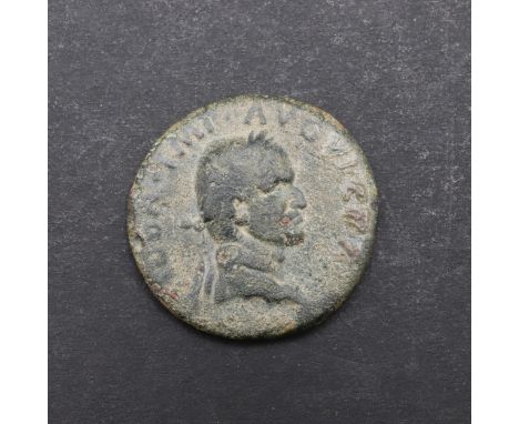 A copper As, Taracco mint, laureate bust r. GALBA IMP AUG. Reverse standing figure of Libertas flanked by S C. 2.7cm. *CR A n