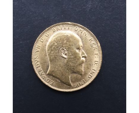 An Edward VII Sovereign, bare head bust r. reverse St George and the Dragon. 1909. *CR A nice example with only light marking