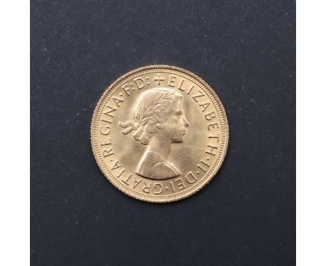 An Elizabeth II Sovereign, bare head r. reverse St George and the Dragon, dated 1959. *CR Light surface marks only. A very ni