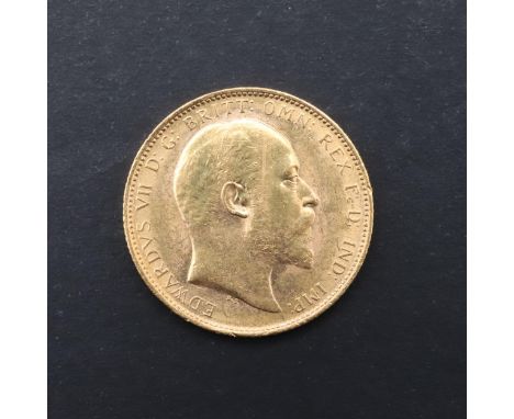 An Edward VII Sovereign, bare head bust r. reverse St George and the Dragon. 1902. *CR A nice example with only light marking