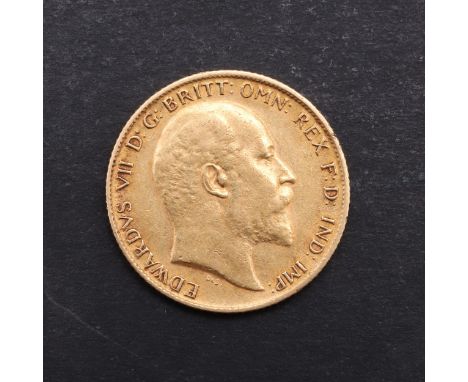 An Edward VII Half Sovereign, bare head bust r. reverse St George and the Dragon, dated 1906. *CR Some surface rubbing and ma