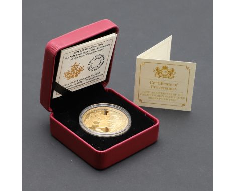 A 2018 Queen Elizabeth II 110th Anniversary of the Canadian Mint Gold plated silver proof coin. Portrait of Edward VII r. rev