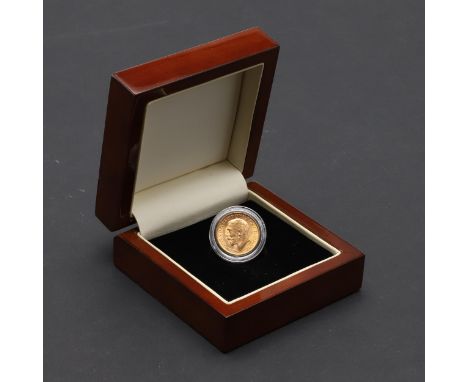 A George V Sovereign, bare head l. reverse St George and the dragon, I to the ground for the Bombay Mint. dated 1918. In pres