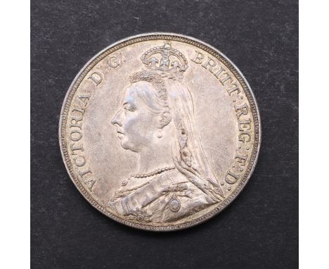 A Crown, Jubilee bust l. Reverse St George and the Dragon above date 1889. *CR Some slight marking, but a very attractive exa