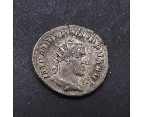 Silver Denarius, Obverse radiate and bust r. legend IMP M IVL PHILIPPUS AUG, reverse standing figure of Annona l. holding a c