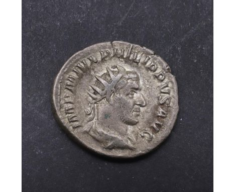 Silver Denarius, Obverse radiate and bust r. legend IMP M IVL PHILIPPUS AUG, reverse standing figure of Annona l. holding a c