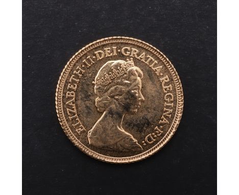 An Elizabeth II Half Sovereign dated, Crowned bust r. Reverse St George and the Dragon. Dated 1982. *CR As issued.