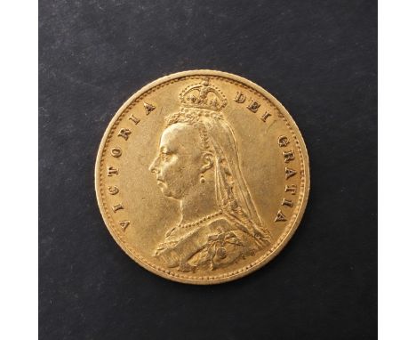 A Queen Victoria Half Sovereign, 1887, jubilee bust, l. Shield reverse, dated 1887. *CR A nice example with light rubbing and