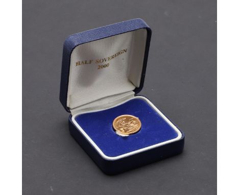 An Elizabeth II Half Sovereign, Crowned bust r. Reverse, St George and the Dragon. Dated 2000. In presentation case. *CR As i