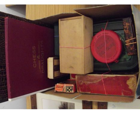 Vintage games to include a papier mache snuff box