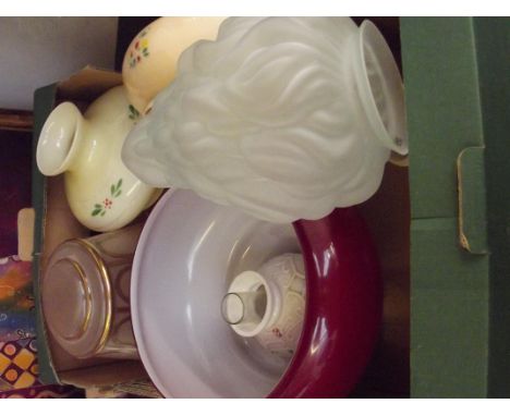 Vintage glass lamp shades and others
