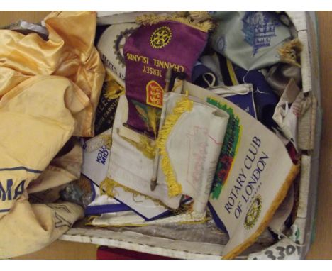 Large and interesting collection of various international Rotary Club  bannerettes/pennants 