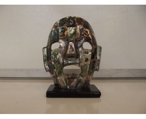 Mayan souvenir ware Abalone mask 