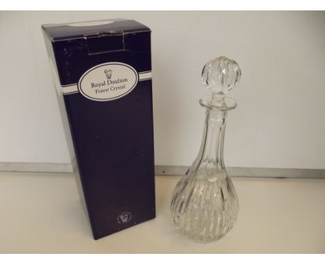 Royal Doulton crystal decanter, boxed