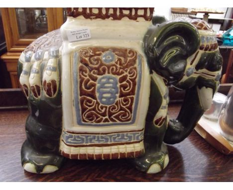 Ceramic plant stand in the form of an elephant 
