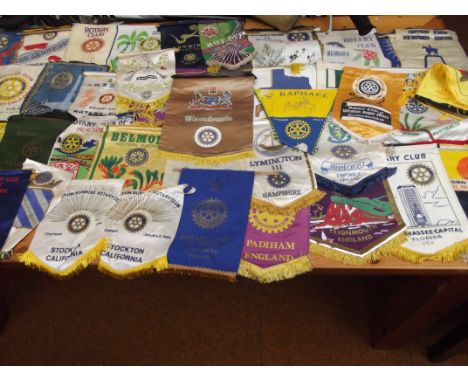Interesting collection of International Rotary Club pennants 
