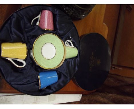 Cased Royal Worcester coffee set