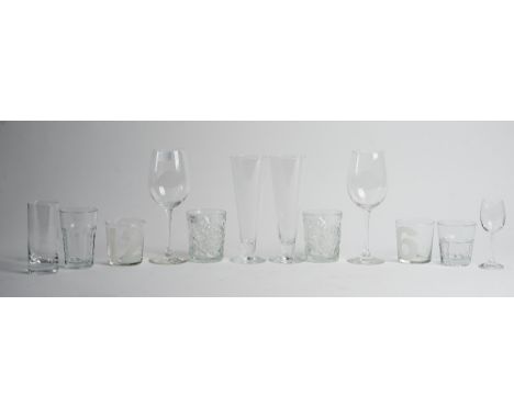 A collection of glassware including a decanter and Schott Zwiesel glasses (qty).