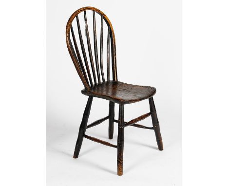 An ash and elm stick back Windsor chair, 19th century, 43cm wide x 88cm high.