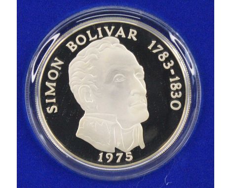 Republic of Panama, Franklin Mint, 1975 silver 20 Balboas coin, boxed with certificate. (1)