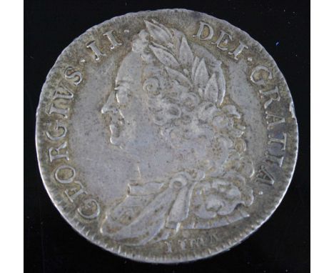 Great Britain, 1746 half crown, George II bust with Lima below, rev; crowned cruciform shields, date divided by crown. (1)