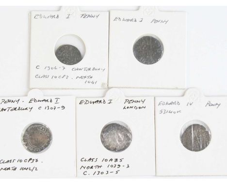 England, Edward I (1272-1307) penny, obv: crowned facing portrait within inner beaded circle, legend around, rev: long cross 