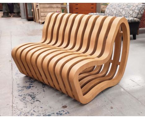 NINA MOELLER STYLE BENCH, 79cm H x 114cm W x 90cm D. 