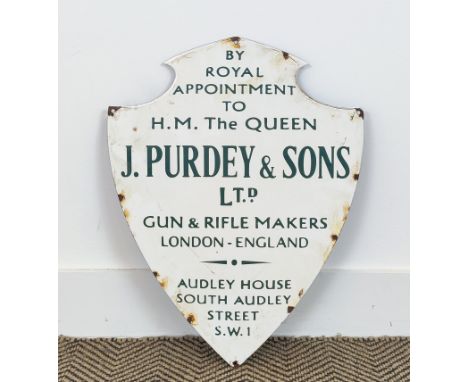 REPRODUCTION J.PURDY AND SONS SIGN, vintage style enamel, 50cm H x 39cm W. 