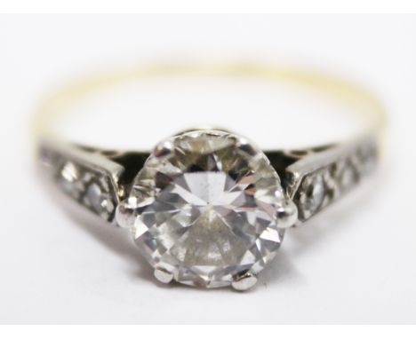 An 18ct gold diamond solitaire ring, the centre stone approx. 1.20 carats. Gross wt. 2.6g. Size K