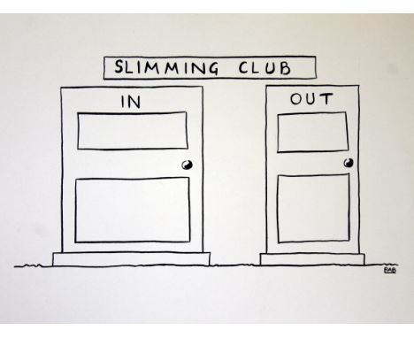 A group of fifteen pen and ink cartoons by R A Raybutt. 39cm x 32cm each. All monogrammed.