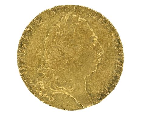 King George III, Guinea, 1794, Fifth laureate head r. R. 'Spade'-shaped shield, edge milled, gold, weight 8.4g, S.3729, VF.
