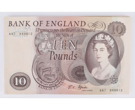 Thirty-nine consecutive Series "C" Portrait Issue (January 1967), Ten Pounds banknotes, brown, 150 x 93mm, signature J.S. For