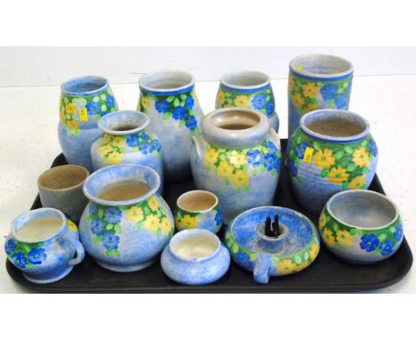 Fourteen pieces of Edward Radford pottery. We do not supply condition reports for our Interiors Sale