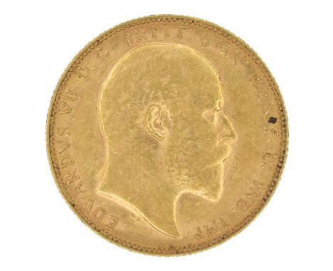 King Edward VII, Sovereign, 1905, Bare head r. R. St. George and dragon, Perth Mint, edge milled, gold, weight 8.0g, S.3972, 